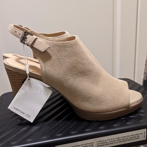 Geox Block Heel Peeptop Booties - Picture 1 of 15